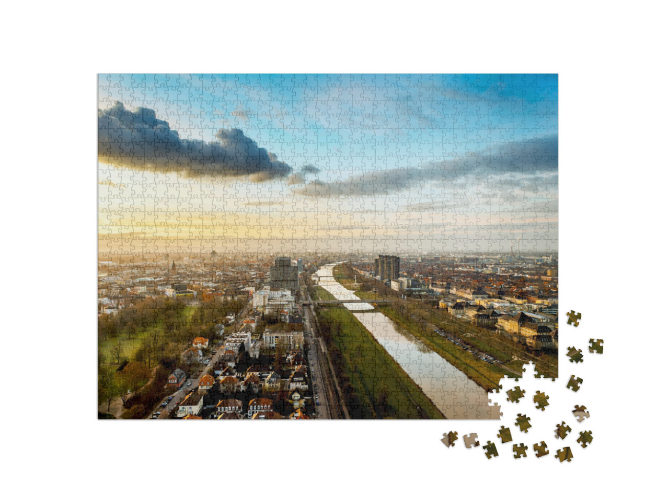 Mannheim Ludwigshafen Skyline, Germany... Jigsaw Puzzle with 1000 pieces