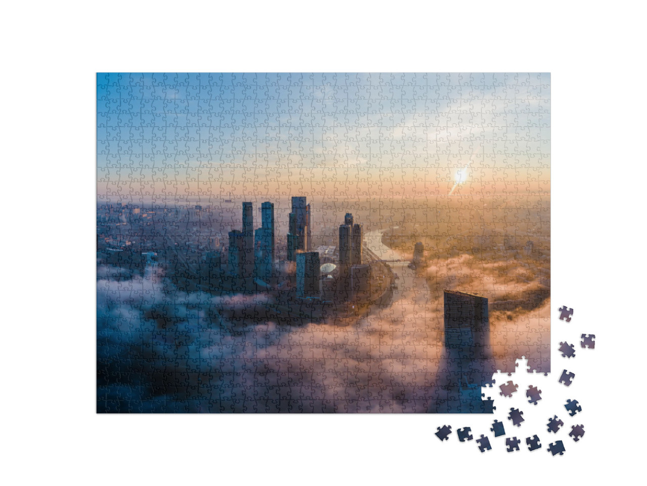 A Aerial View of Towers of the Moscow International Busin... Jigsaw Puzzle with 1000 pieces