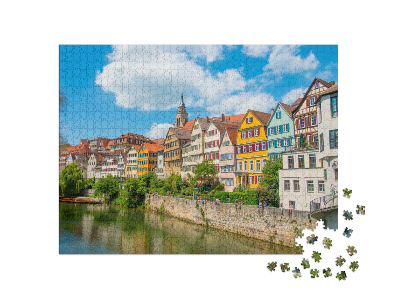 Tuebingen in the Stuttgart City, Germany Colorful House i... Jigsaw Puzzle with 1000 pieces