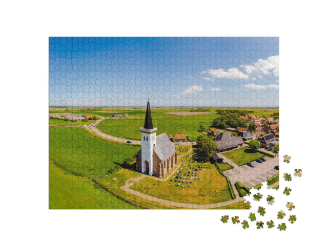 White Church Den Hoorn Texel Netherlands, Beautiful Churc... Jigsaw Puzzle with 1000 pieces