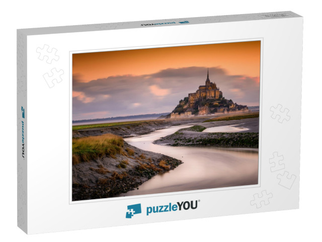 Sunrise At Le Mont-Saint-Michel in Normandy... Jigsaw Puzzle