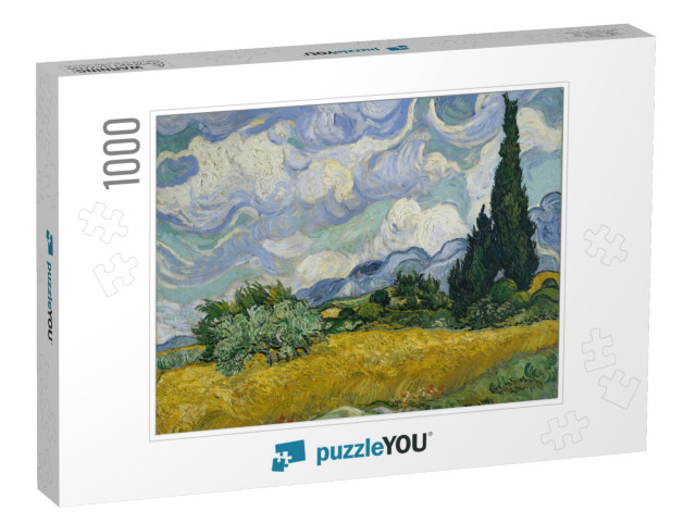 Wheat Field with Cypresses, by Vincent Van Gogh, 1889, Du... Jigsaw Puzzle with 1000 pieces