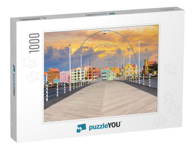 Floating Pantoon Bridge in Willemstad, Curacao... Jigsaw Puzzle with 1000 pieces