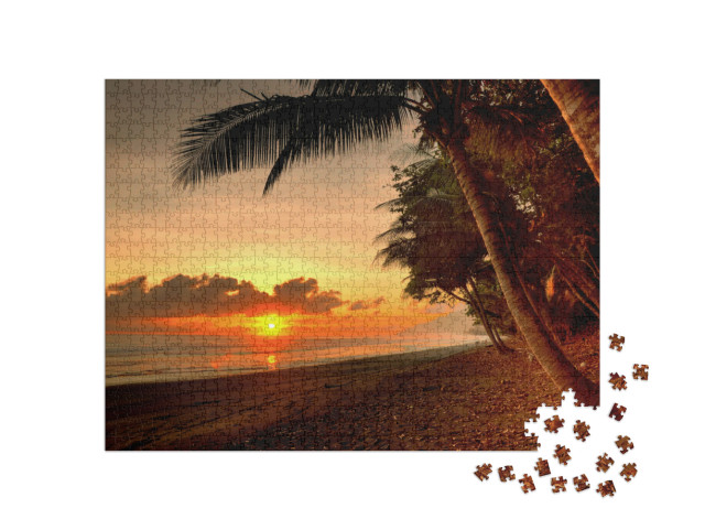 Sunset in a Virgin Beach of Corcovado National Park in Co... Jigsaw Puzzle with 1000 pieces