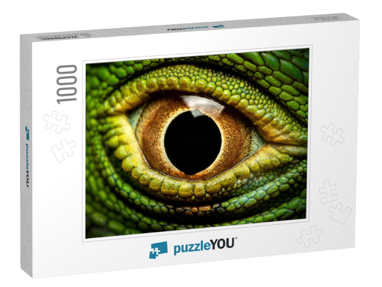 Macro Shot of a Green Iguanas Eye... Jigsaw Puzzle with 1000 pieces