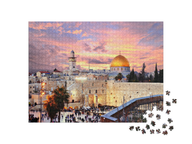 Skyline of the Old City At the Western Wall & Temple Moun... Jigsaw Puzzle with 1000 pieces