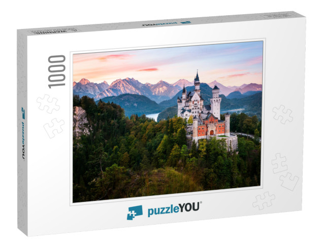 The Famous Neuschwanstein Castle During Sunrise, with Col... Jigsaw Puzzle with 1000 pieces