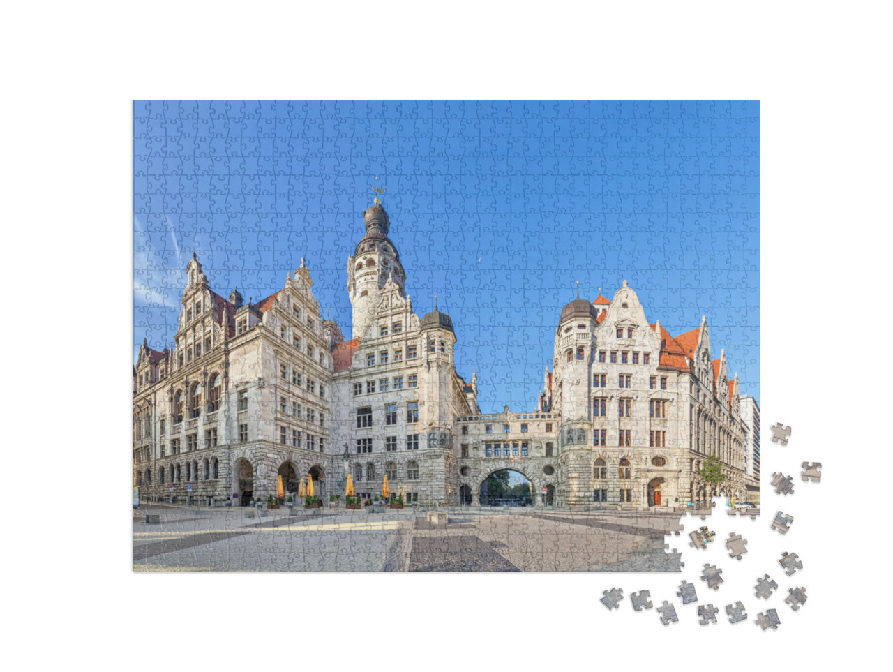 View on New Town Hall Neues Rathaus from Burgplatz Square... Jigsaw Puzzle with 1000 pieces