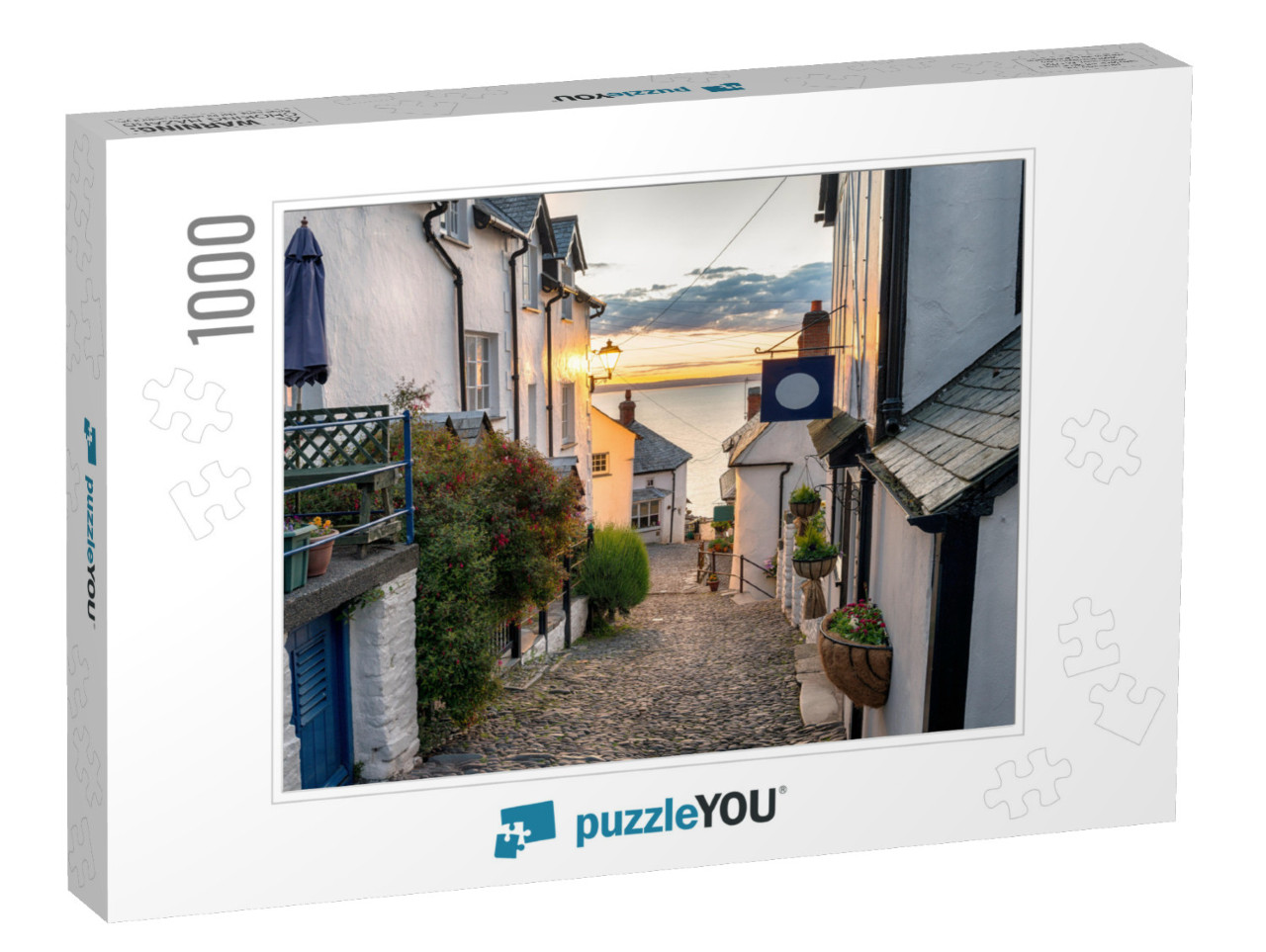 Narrow Cobbled Streets Lined with Cottages on a Steep Hil... Jigsaw Puzzle with 1000 pieces