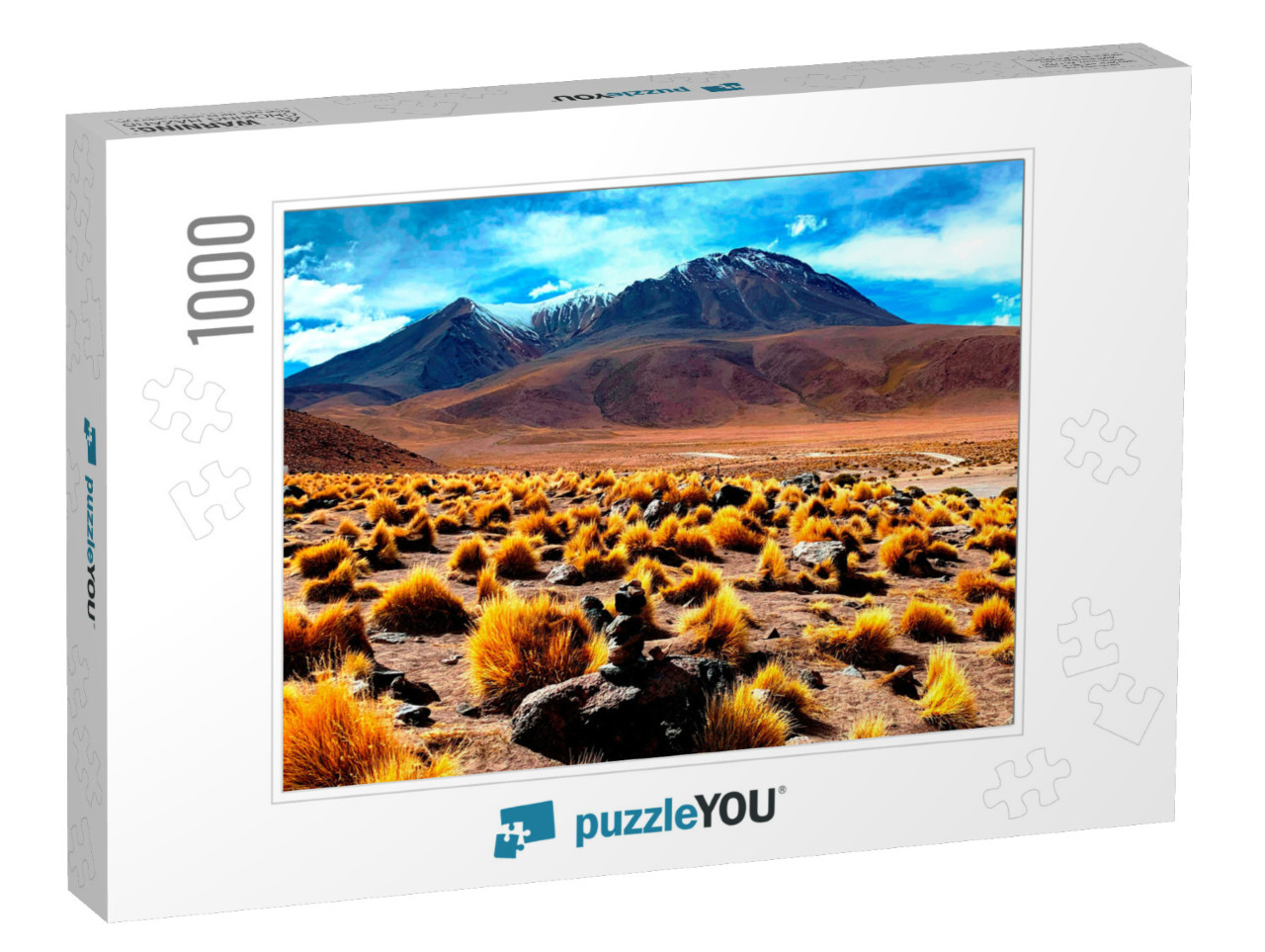 Scenic Wild Puna in Bolivia Highlands, Altiplano Plateau... Jigsaw Puzzle with 1000 pieces