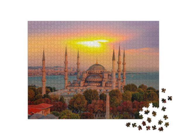 The Blue Mosque, Sultanahmet, Istanbul, Turkey... Jigsaw Puzzle with 1000 pieces