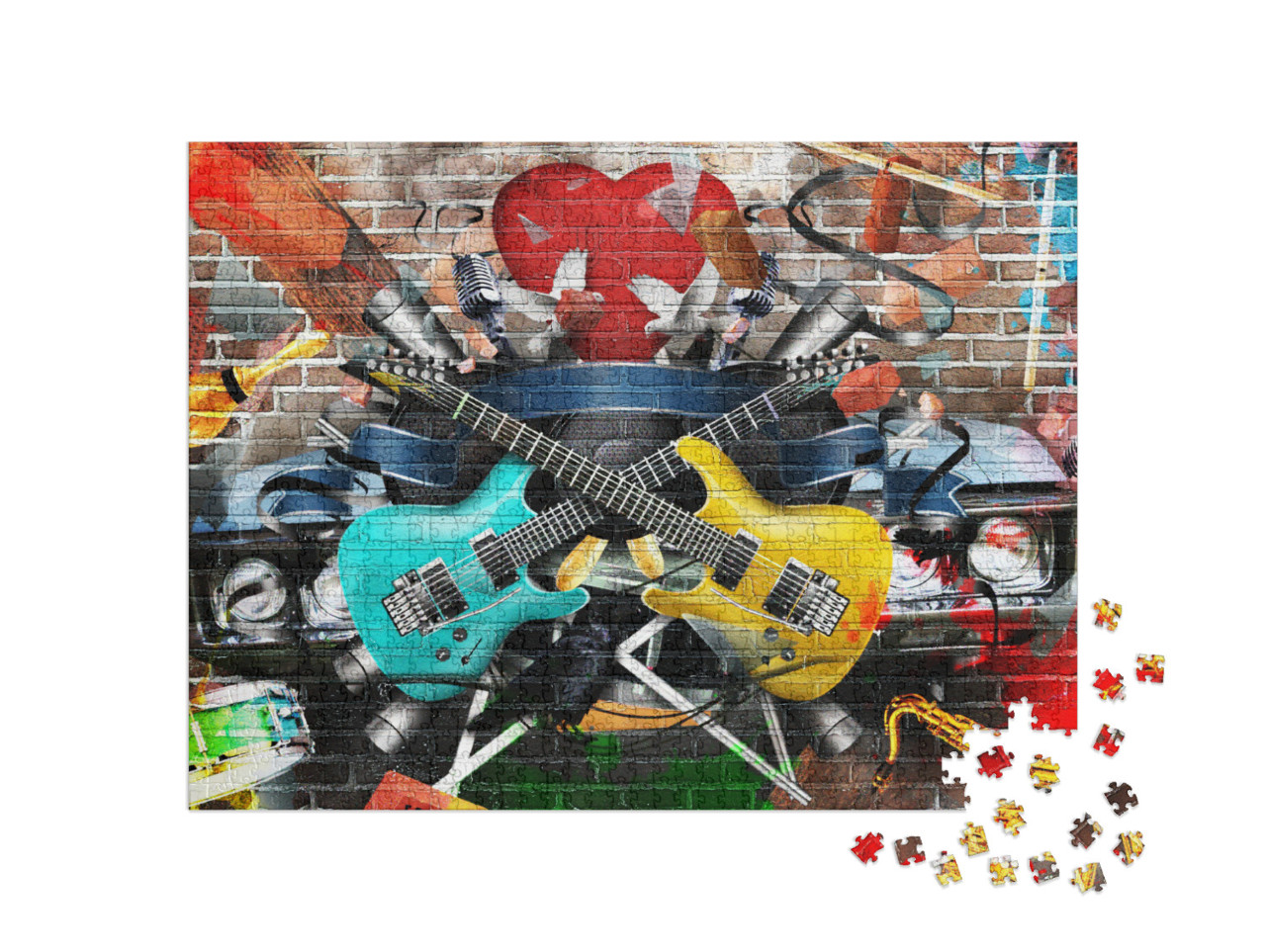 Collage of Music, Color & Bright Musical Background... Jigsaw Puzzle with 1000 pieces