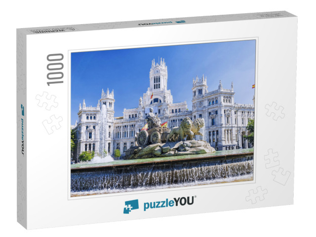 Cibeles Fountain in Madrid, Spain... Jigsaw Puzzle with 1000 pieces