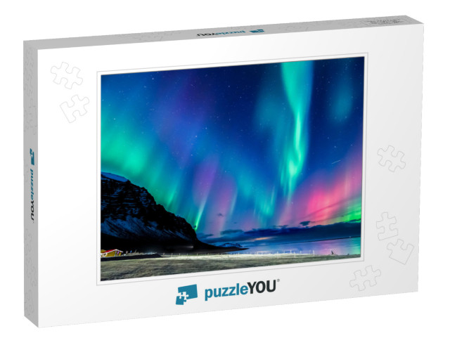Colorful Northern Light in Iceland... Jigsaw Puzzle