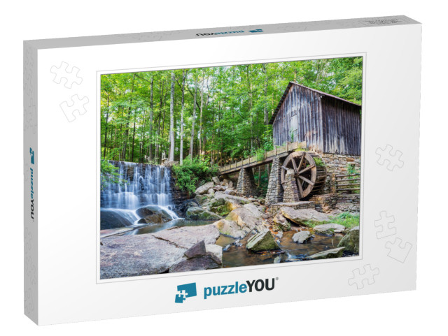 Historic Mill & Waterfall in Marietta, Georgia... Jigsaw Puzzle