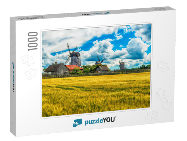 Saarema Island, Estonia Summer Fields & Angla Windmills i... Jigsaw Puzzle with 1000 pieces