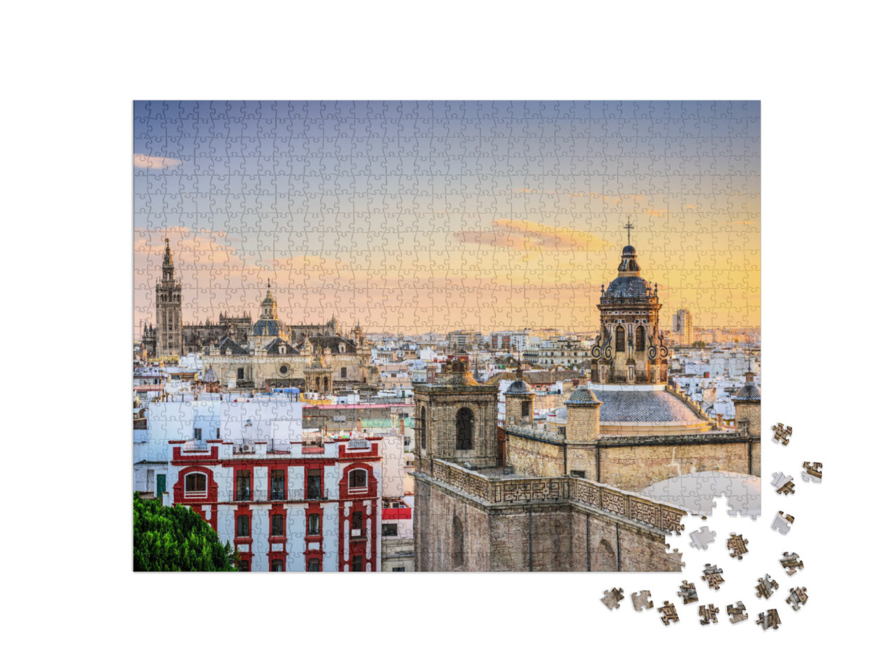 Seville, Spain City Skyline At Dusk... Jigsaw Puzzle with 1000 pieces