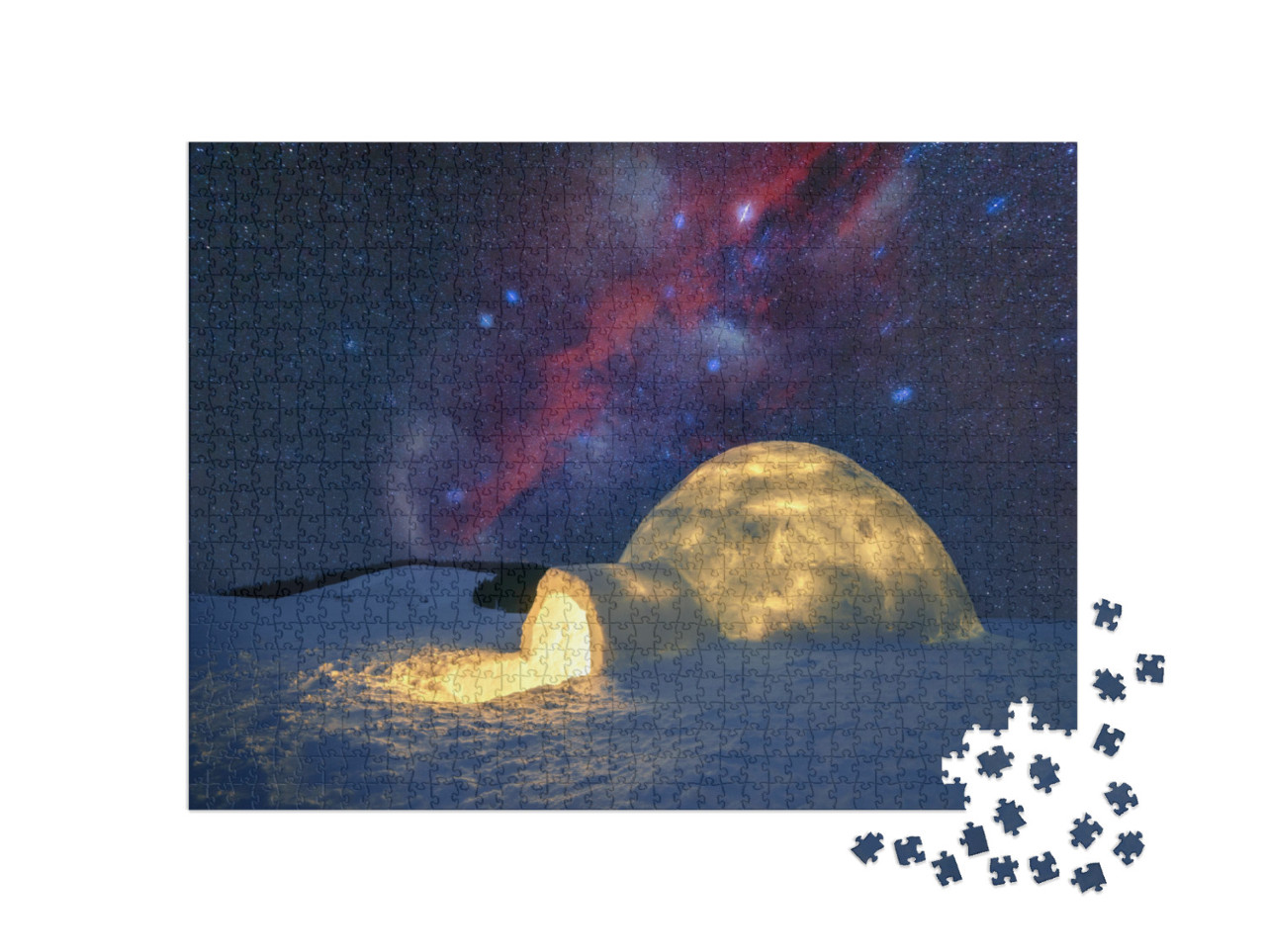 Fantastic Winter Landscape Glowing by Star Light. Wintry... Jigsaw Puzzle with 1000 pieces