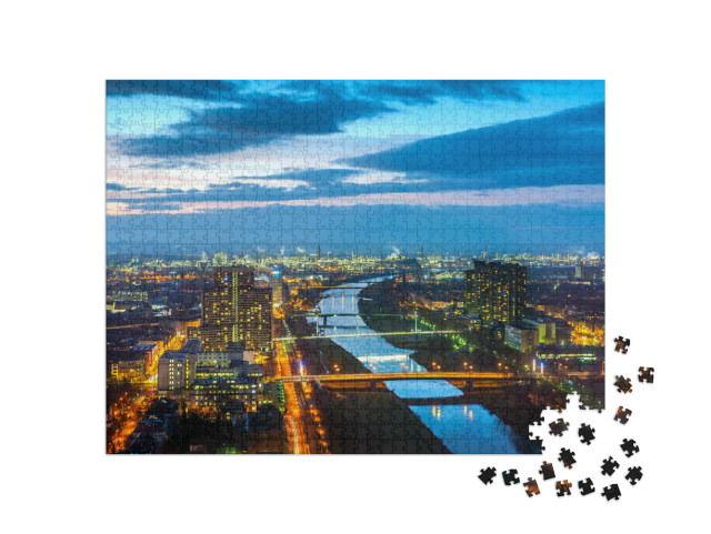 Mannheim Ludwigshafen Skyline, Germany... Jigsaw Puzzle with 1000 pieces