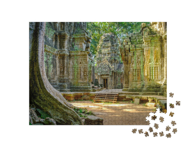 Ta Prohm Temple in the Morning Light. Part of the Angkor... Jigsaw Puzzle with 1000 pieces