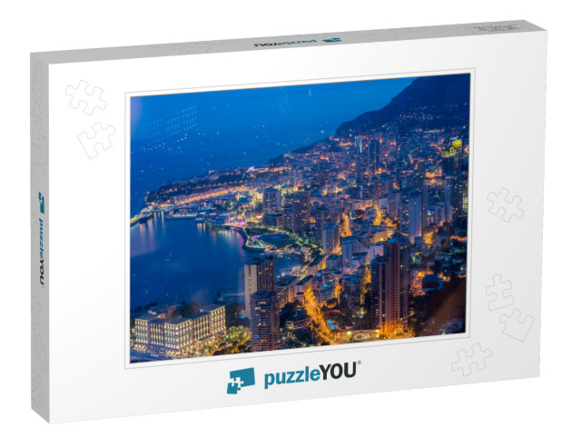 Night View of Monaco from Mountain... Jigsaw Puzzle