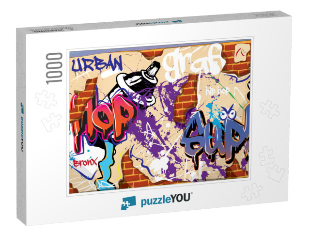 Old Urban Graffiti Wall... Jigsaw Puzzle with 1000 pieces