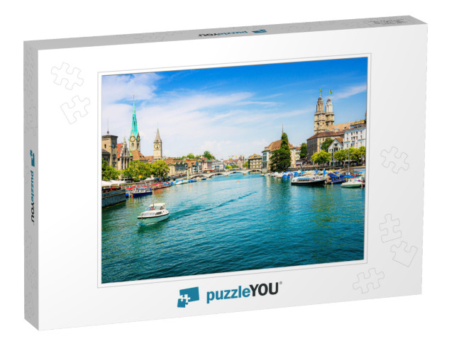 Scenic Panoramic View of Historic Zuerich City Center wit... Jigsaw Puzzle