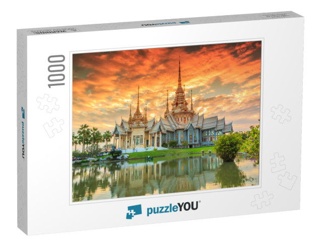 Wat Thai, Sunset in Temple Thailand, They Are Public Doma... Jigsaw Puzzle with 1000 pieces