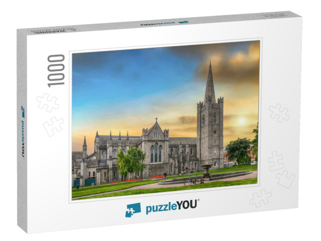 Sunset View of Saint Patrick's Cathedral Dublin Ireland... Jigsaw Puzzle with 1000 pieces