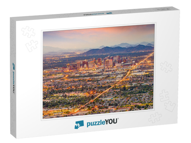 Phoenix, Arizona, USA Downtown Cityscape At Dusk... Jigsaw Puzzle