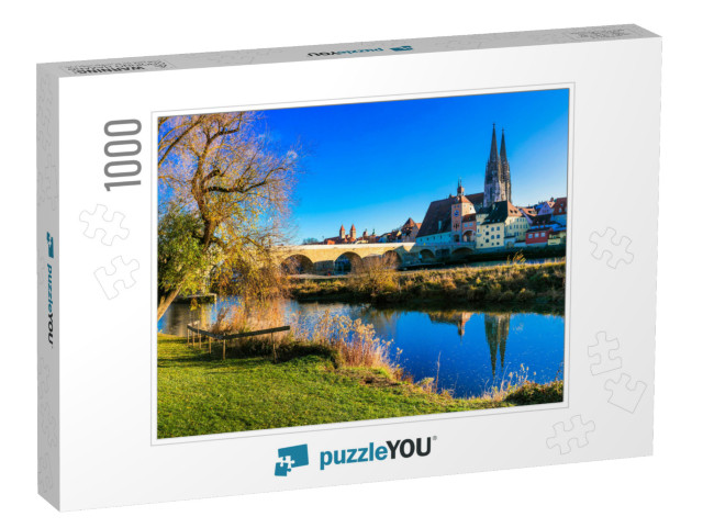 Travel in Germany - Beautiful Town Regensburg Over Danube... Jigsaw Puzzle with 1000 pieces