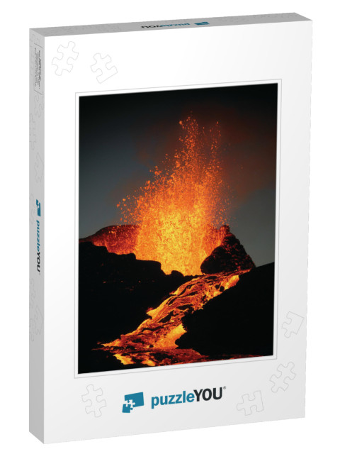 Lava Boiling Out of the Kilauea Volcano Stock Photo... Jigsaw Puzzle