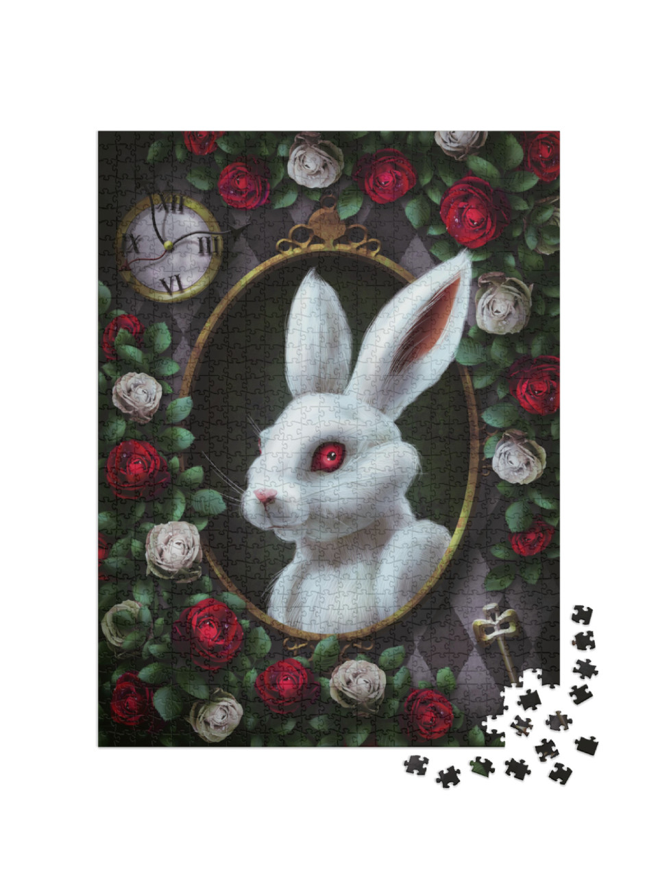 White Rabbit from Alice in Wonderland. Portrait in Oval F... Jigsaw Puzzle with 1000 pieces