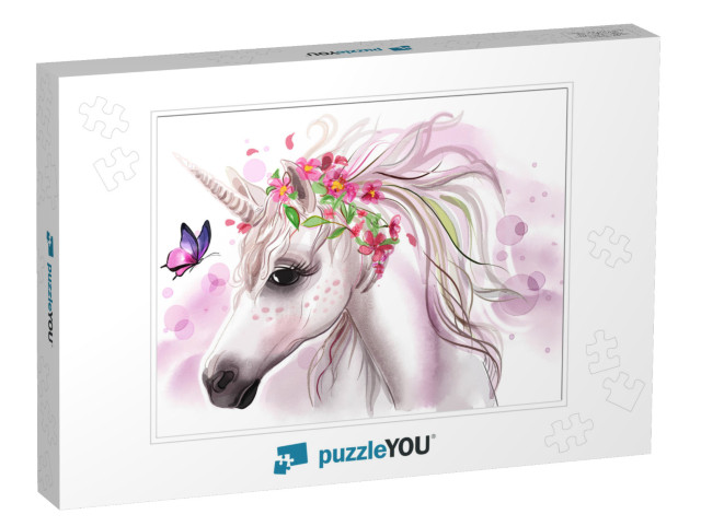 Unicorn Print Unicorn Nursery Wall Art Nursery Print Nurs... Jigsaw Puzzle