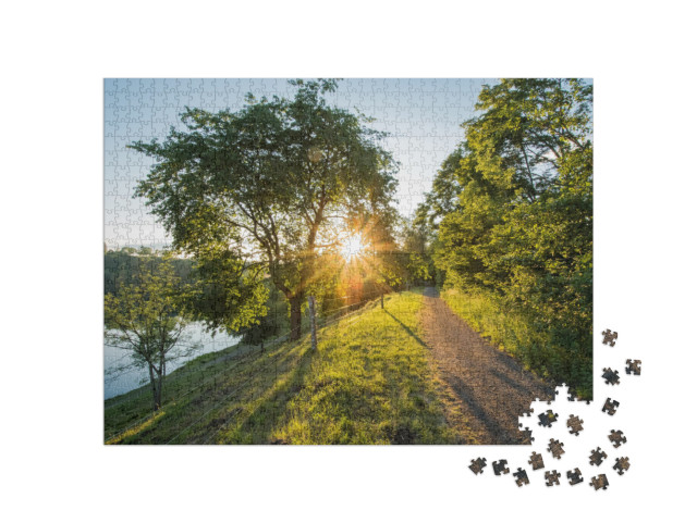 Evening Mood At the Weinfelder Maar Totenmaar in the Eife... Jigsaw Puzzle with 1000 pieces