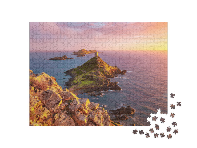 Sunset Over Popular Tourist Destination Torra Di a Parata... Jigsaw Puzzle with 1000 pieces