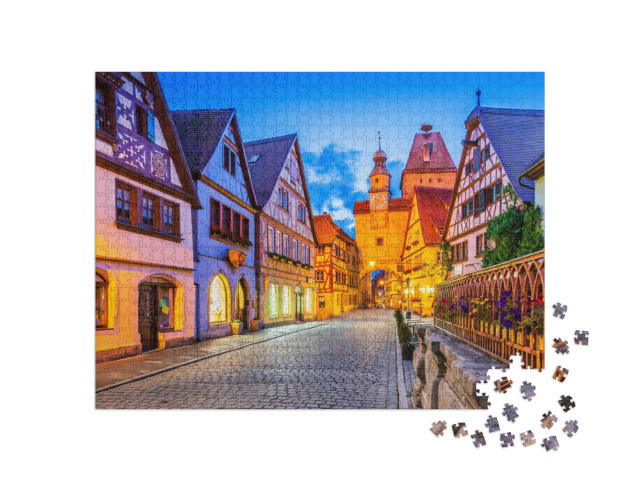 Rothenburg, Germany. Medieval Town of Rothenburg Ob Der T... Jigsaw Puzzle with 1000 pieces