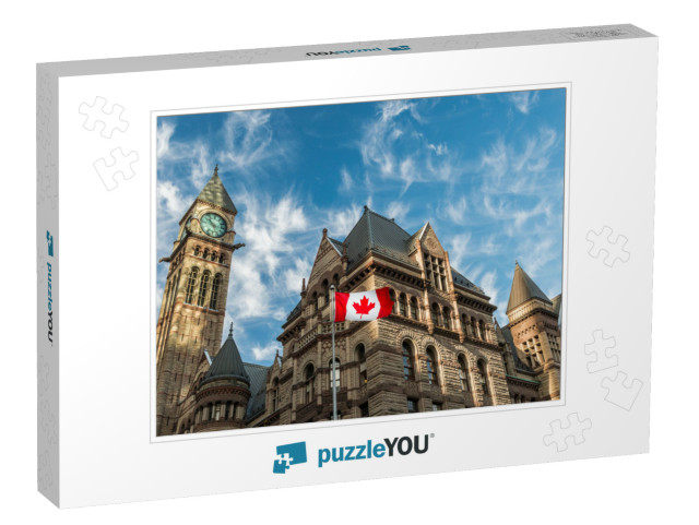 The Canadian Flag Flies Before the Old City Hall in Toron... Jigsaw Puzzle