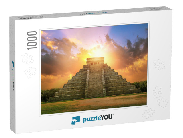 Mexico, Chichen Itza, Yucatan. Mayan Pyramid of Kukulcan... Jigsaw Puzzle with 1000 pieces