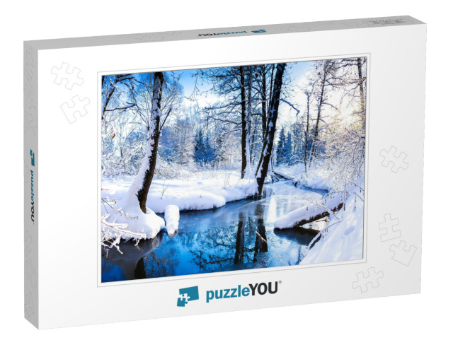 Winter Forest River Landscape in Snow Nature... Jigsaw Puzzle