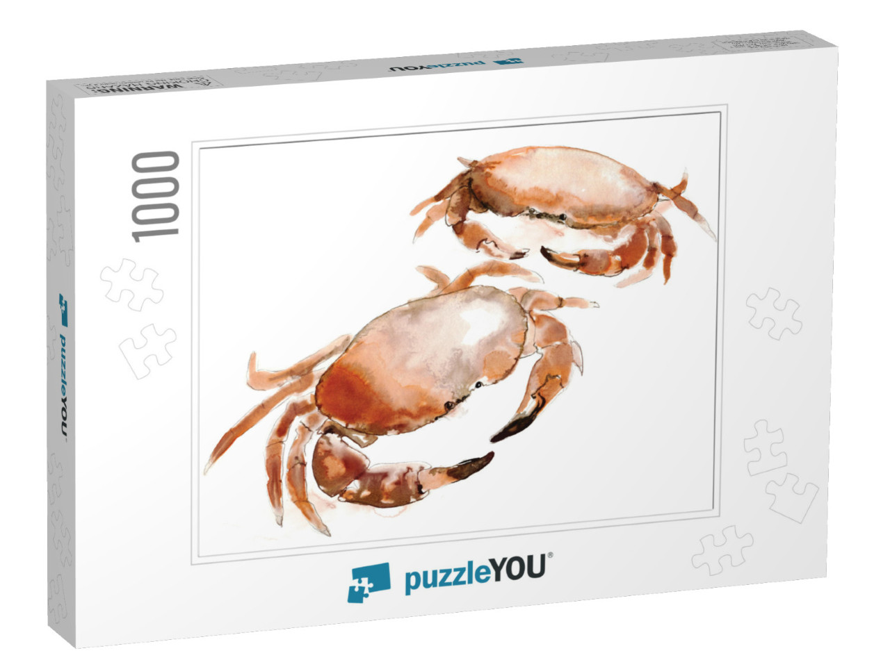 A Watercolor Painting of Two Crabs, Isolated on A... Jigsaw Puzzle with 1000 pieces