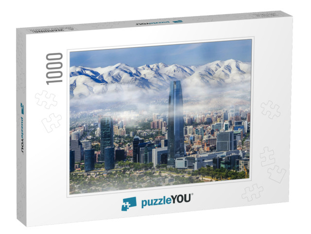 Aerial View on Skyscrapers of Financial District of Santi... Jigsaw Puzzle with 1000 pieces