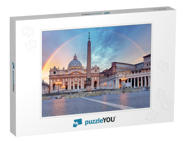 Vatican - Saint Peters Square with Rainbow, Rome... Jigsaw Puzzle