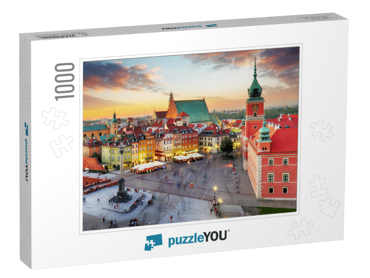 Night Panorama of Old Town in Warsaw, Poland... Jigsaw Puzzle with 1000 pieces