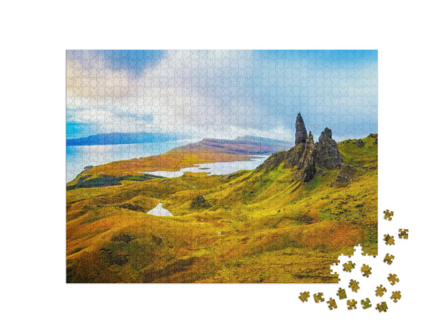 Old Man of Storr Rock Formation, Isle of Skye, Scotland... Jigsaw Puzzle with 1000 pieces