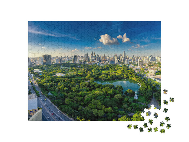 Sunset Scene of Modern Office Buildings & Condominium in... Jigsaw Puzzle with 1000 pieces