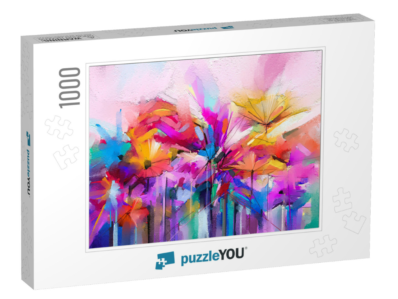 Abstract Colorful Oil, Acrylic Painting of Spring Flower... Jigsaw Puzzle with 1000 pieces