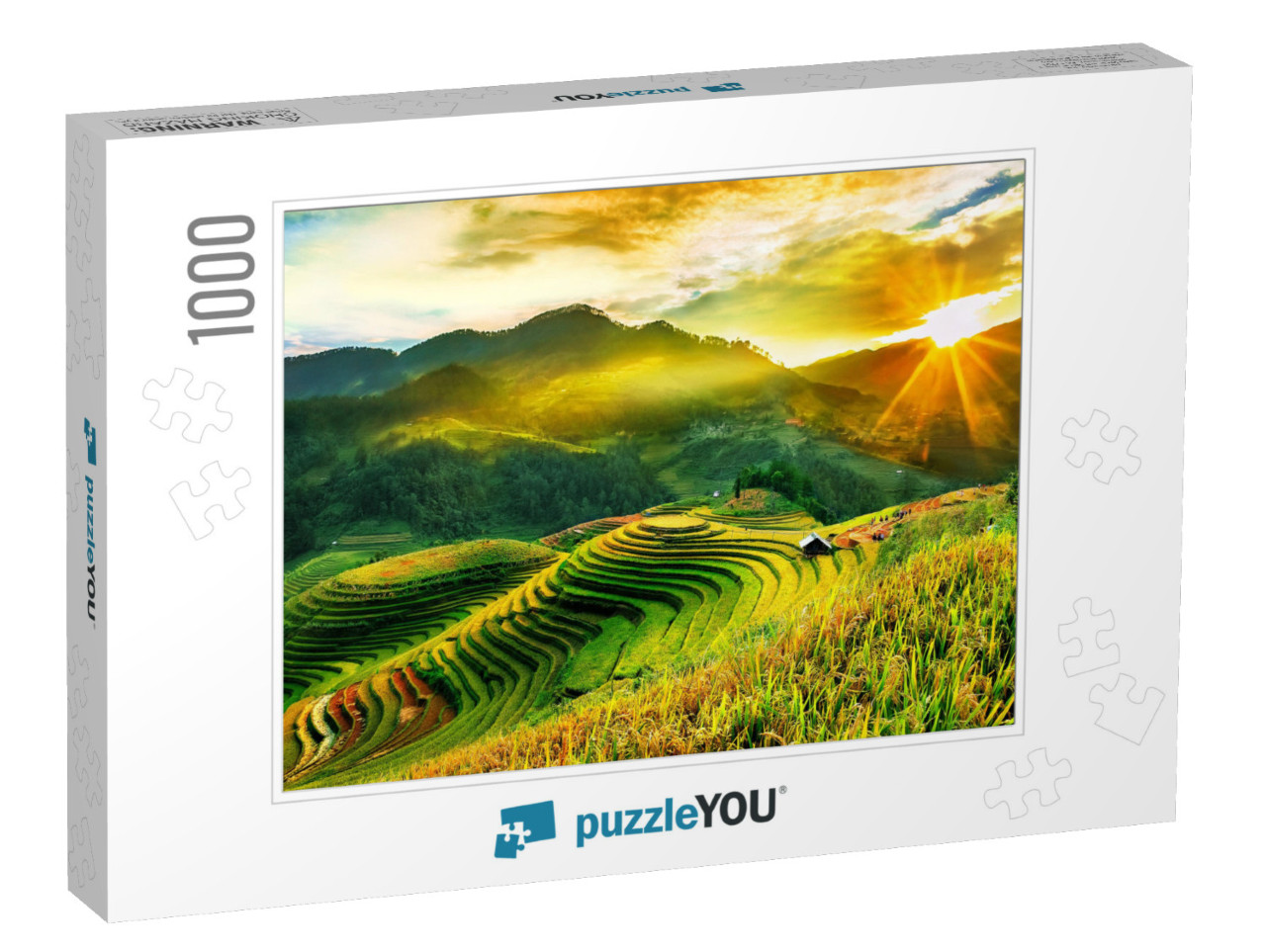 Rice Fields on Terraced of Mu Cang Chai, Yenbai, Vietnam... Jigsaw Puzzle with 1000 pieces