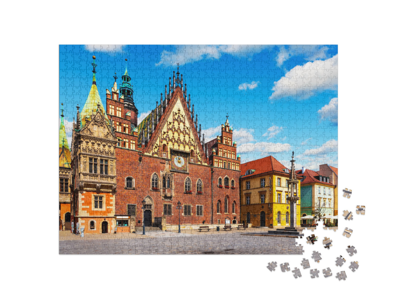 Scenic Summer View of the Ancient City Hall Building At t... Jigsaw Puzzle with 1000 pieces