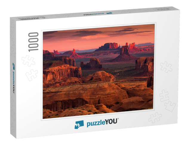 Sunrise in Hunts Mesa Navajo Tribal Majesty Place Near Mo... Jigsaw Puzzle with 1000 pieces